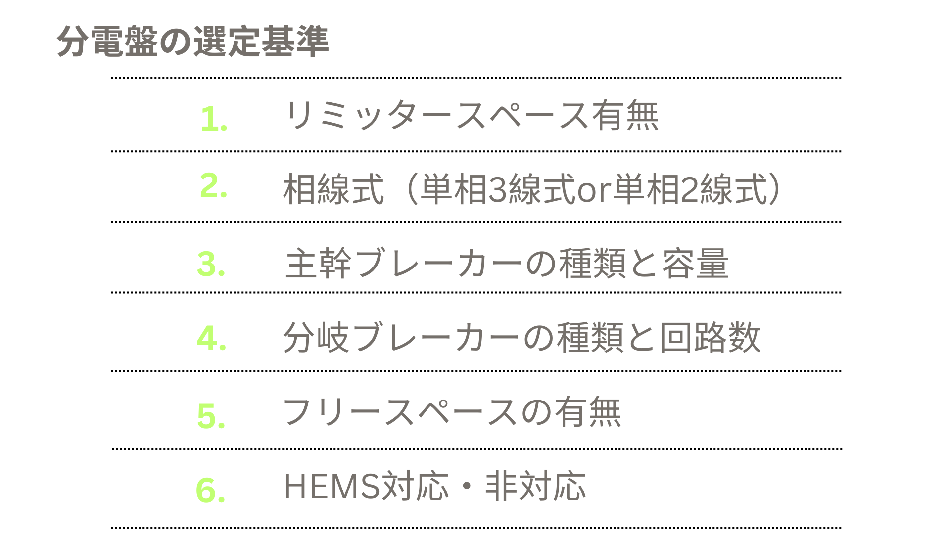 分電盤の選定ポイント